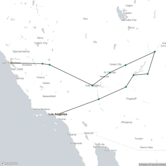 tourhub | Today Voyages | Classic West XL Budget | Tour Map