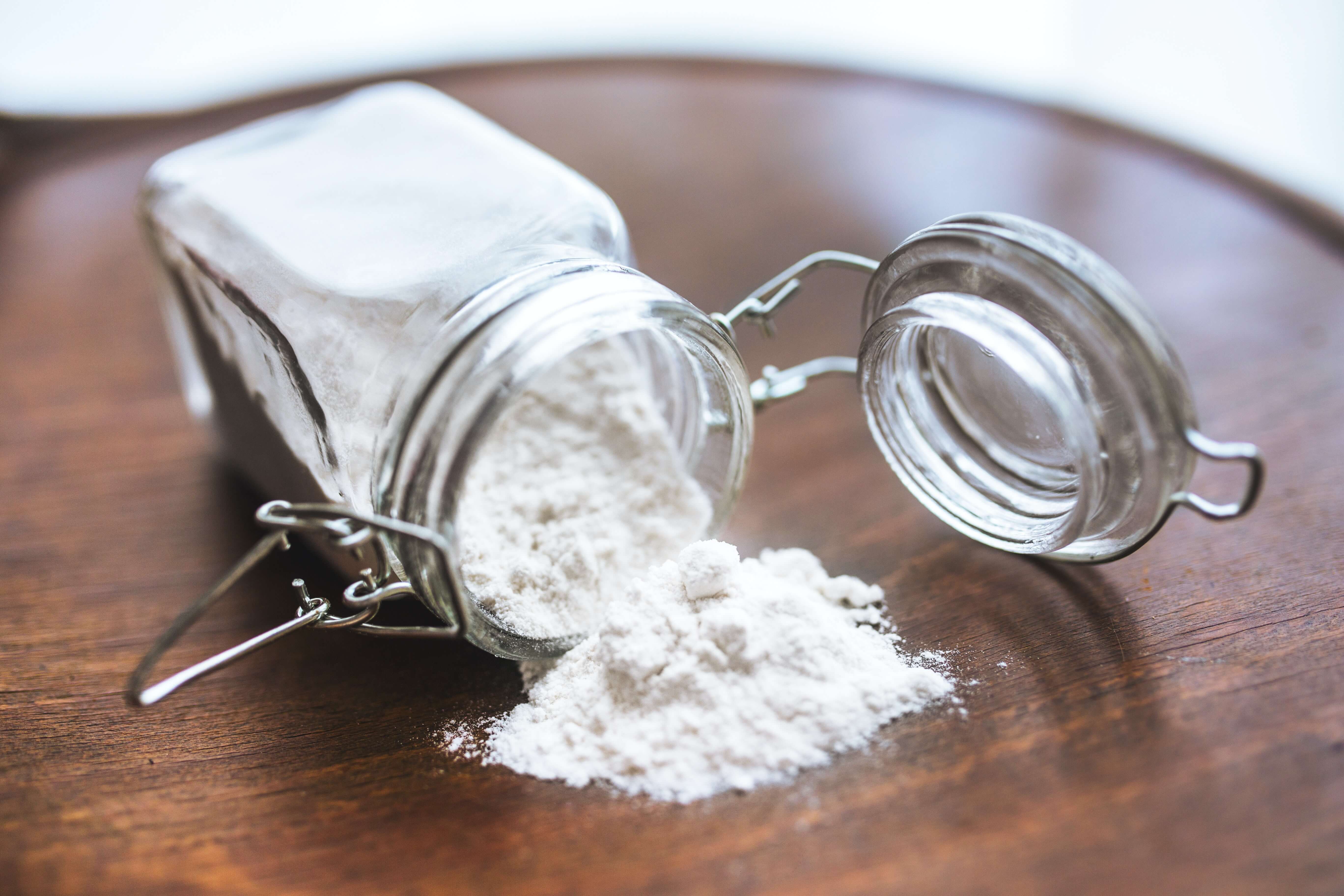 Baking soda as one of several homemade flea repellents.