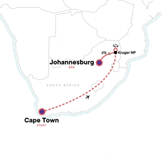 tourhub | G Adventures | Solo-ish South Africa | Tour Map