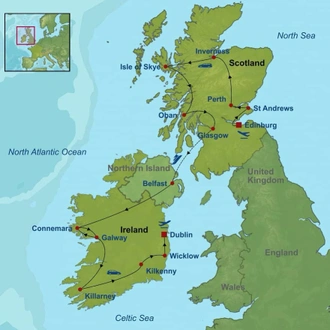 tourhub | Indus Travels | Celtic Connections Self Drive | Tour Map