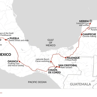 tourhub | Explore! | Tastes of Mexico | Tour Map