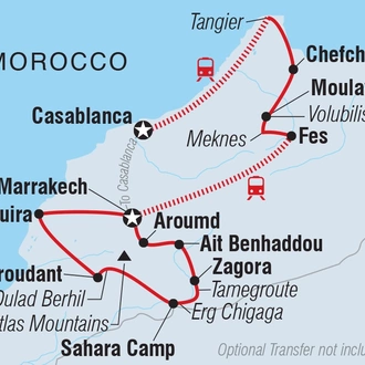 tourhub | Intrepid Travel | Morocco Encompassed | Tour Map