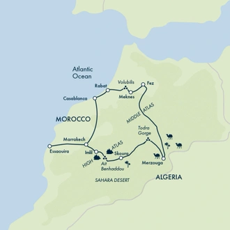 tourhub | Exodus | Highlights of Morocco - Premium | Tour Map