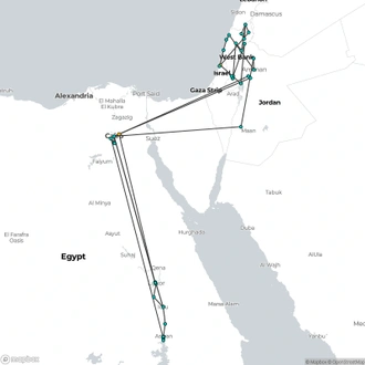 tourhub | Consolidated Tour Operators | Highlights of Israel, Jordan & Egypt | Tour Map