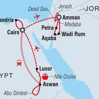 tourhub | Intrepid Travel | Explore Egypt & Jordan | Tour Map