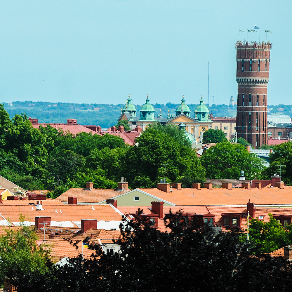 Utsiktbild, Gamla Vattentornet, hustak, Kalmar