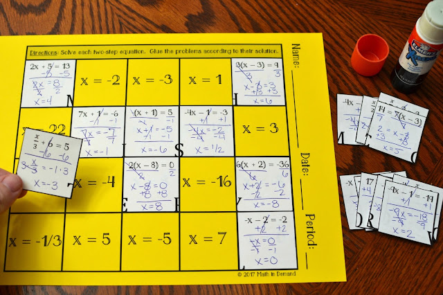 lesson 2 problem solving practice solve two step equations