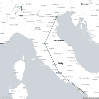 tourhub | Wanderful Holidays | Italy's jewels;Amalfi coast and beyond | Tour Map