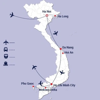 tourhub | Miracle Asia Travel | Vietnam "For Couples" 14 Days | Tour Map