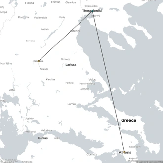 tourhub | Destination Services Greece | 5 Days Northern Greece with Meteora, Delphi, Vergina and Thessaloniki | Tour Map