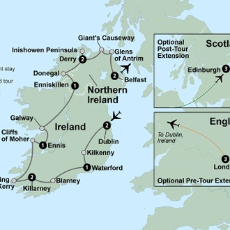 tourhub | Collette | Shades of Ireland featuring Northern Ireland | Tour Map