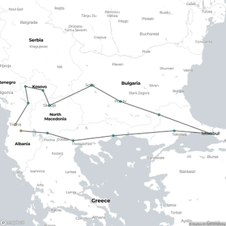 tourhub | Albania Explorer | South East Balkans Tour through Egnatia Route | Tour Map