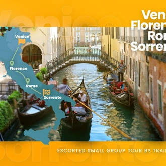 tourhub | Meet & Greet Italy | Venice, Florence, Rome and Sorrento escorted small group by train with luggage service included | Tour Map