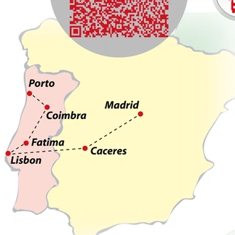 tourhub | VPT TOURS | 6 Days from Porto to Madrid (Saturdays) | Tour Map