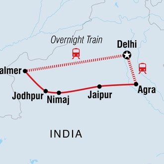 tourhub | Intrepid Travel | Rajasthan Adventure | Tour Map