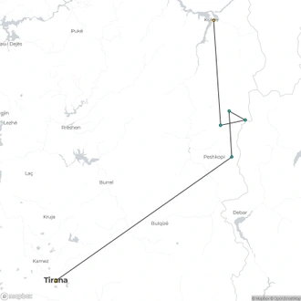 tourhub | The Natural Adventure | Walking the High Scardus Trail (Guided) | Tour Map