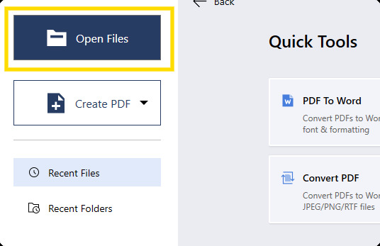 PDF Reader Pro windows open file