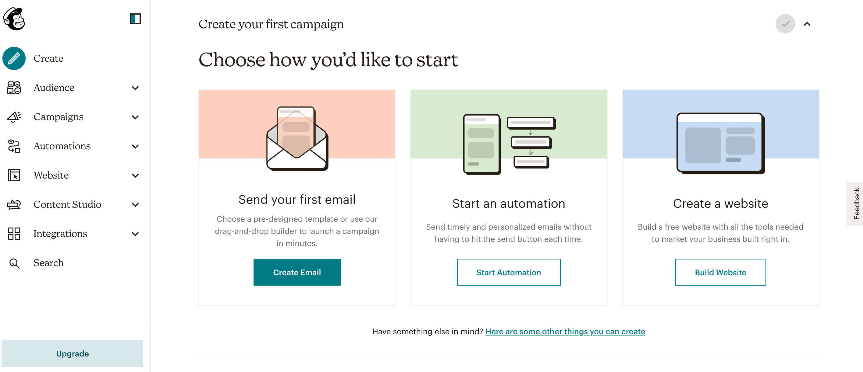 MailChimp product-led sales tool