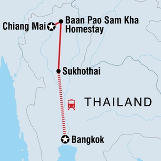 tourhub | Intrepid Travel | Explore Northern Thailand | Tour Map