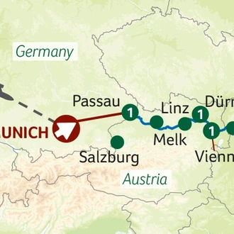 tourhub | Titan Travel | Christmas on the Danube | Tour Map