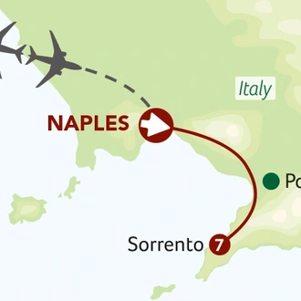 tourhub | Titan Travel | Highlights of the Beautiful Amalfi Coast - a small group tour | Tour Map