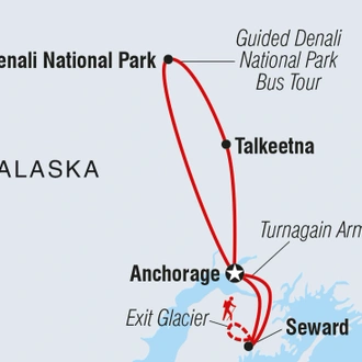 tourhub | Intrepid Travel | Alaska Discovery		 | Tour Map