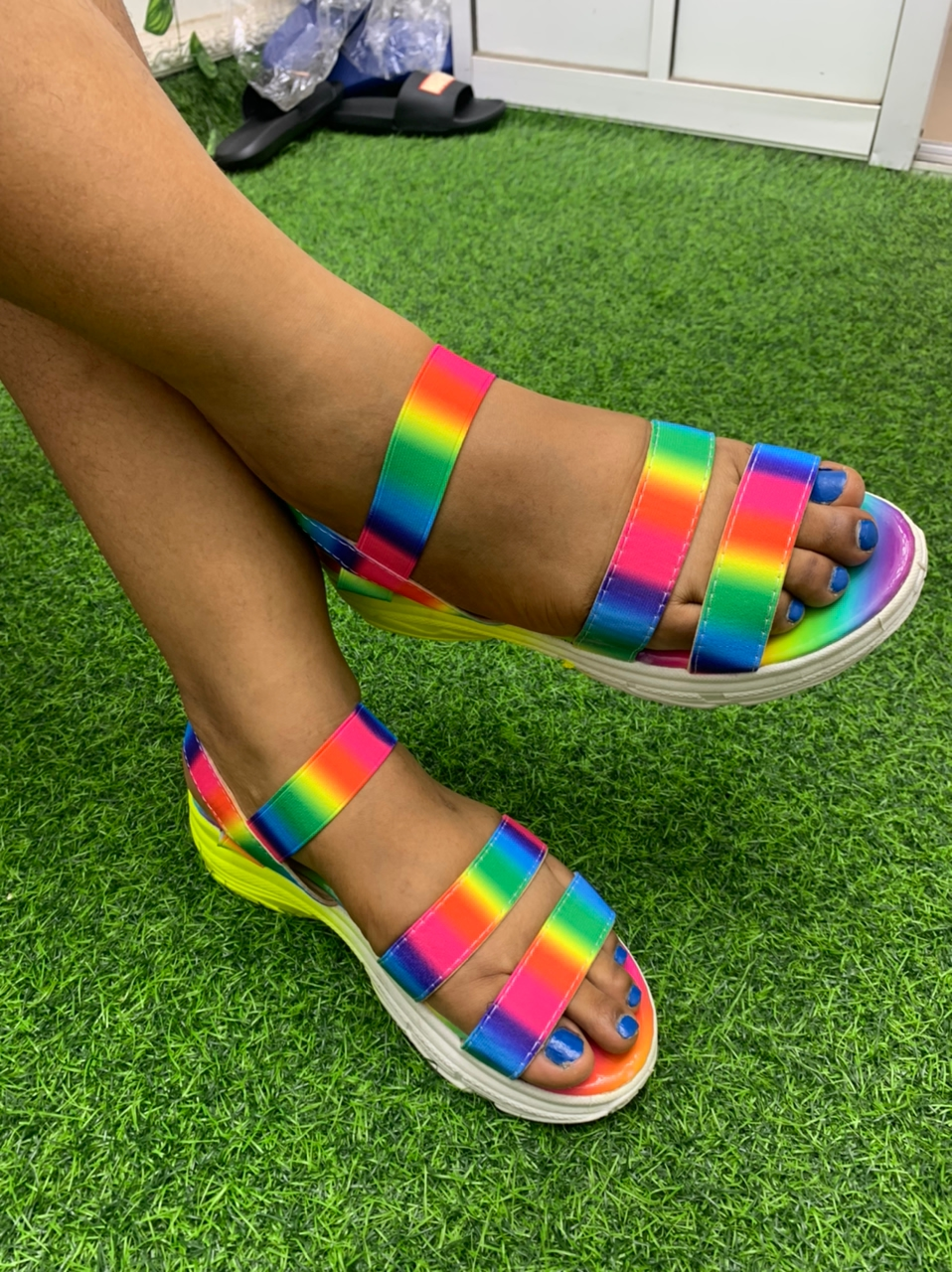 Rainbow coloured sandals new arrivals