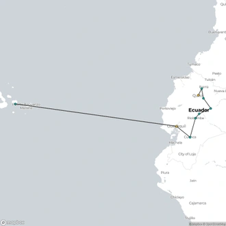 tourhub | Today Voyages | EN Xperience Ecuador & Galapagos Islands FIT | Tour Map