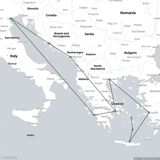 tourhub | Celestyal Cruises | Summer Heavenly Adriatic and Idyllic , 14 Night Cruise | Tour Map