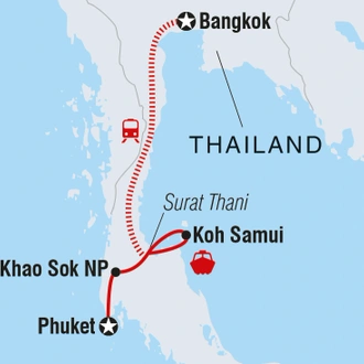 tourhub | Intrepid Travel | Essential Southern Thailand | Tour Map