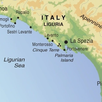 tourhub | Exodus Adventure Travels | Walking in the Cinque Terre and Portofino | Tour Map