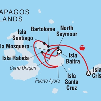 tourhub | Intrepid Travel | Galapagos In Focus (Grand Queen Bea) | Tour Map
