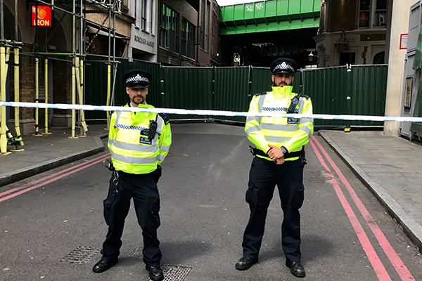 Police at Borough Market after the attack