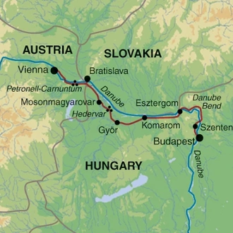 tourhub | Exodus Adventure Travels | Cycling from Vienna to Budapest | Tour Map