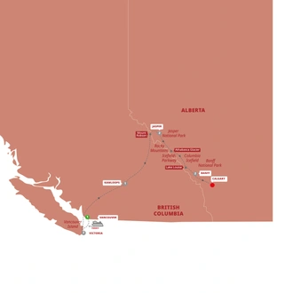 tourhub | Trafalgar | Spectacular Canadian Rockies | Tour Map