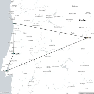 tourhub | Julia Travel | Madrid y Portugal tour de 9 días | Tour Map