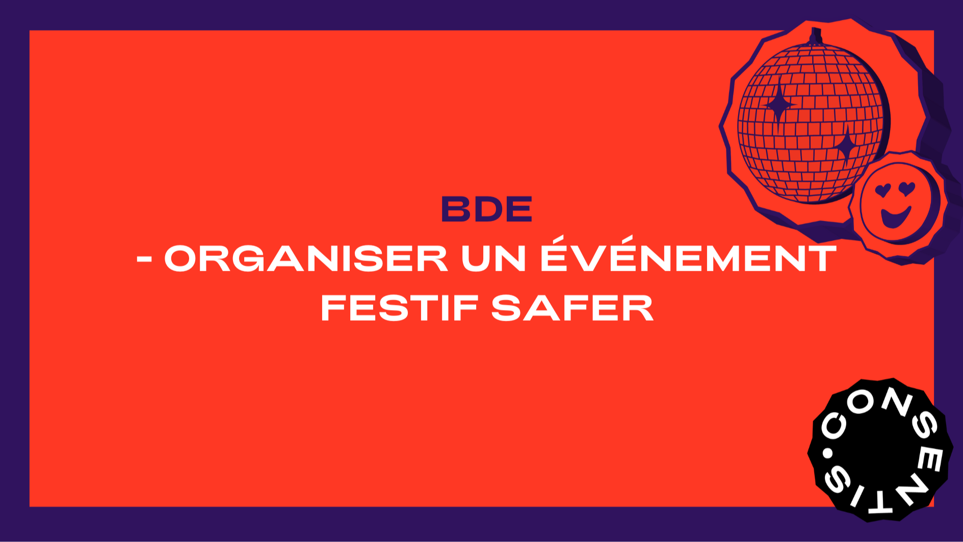Représentation de la formation : Organiser un événement festif "safer" - BDE 