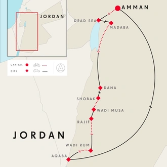 tourhub | SpiceRoads Cycling | Bike Trails of Jordan | Tour Map