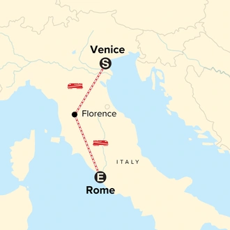tourhub | G Adventures | Italy Family Journey: Venice to Rome | Tour Map