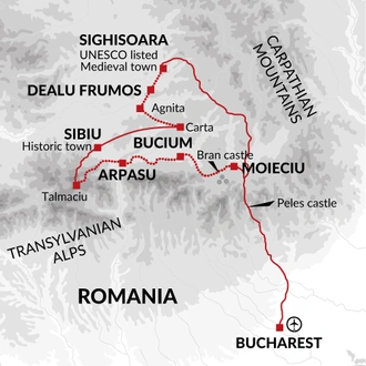 tourhub | Explore! | Cycle Romania | Tour Map