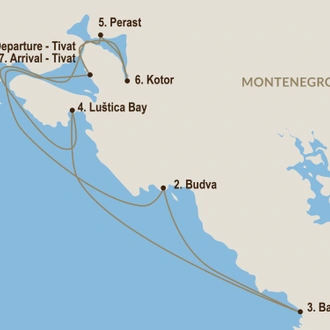 tourhub | Dm Yachting Cruises | Scenic Montenegro Cruise | Tour Map