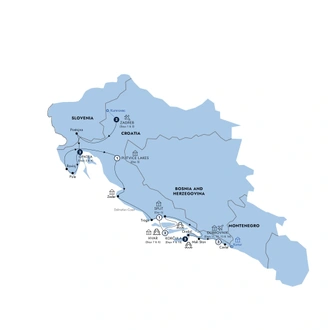 tourhub | Insight Vacations | Country Roads of Croatia - Small Group | Tour Map