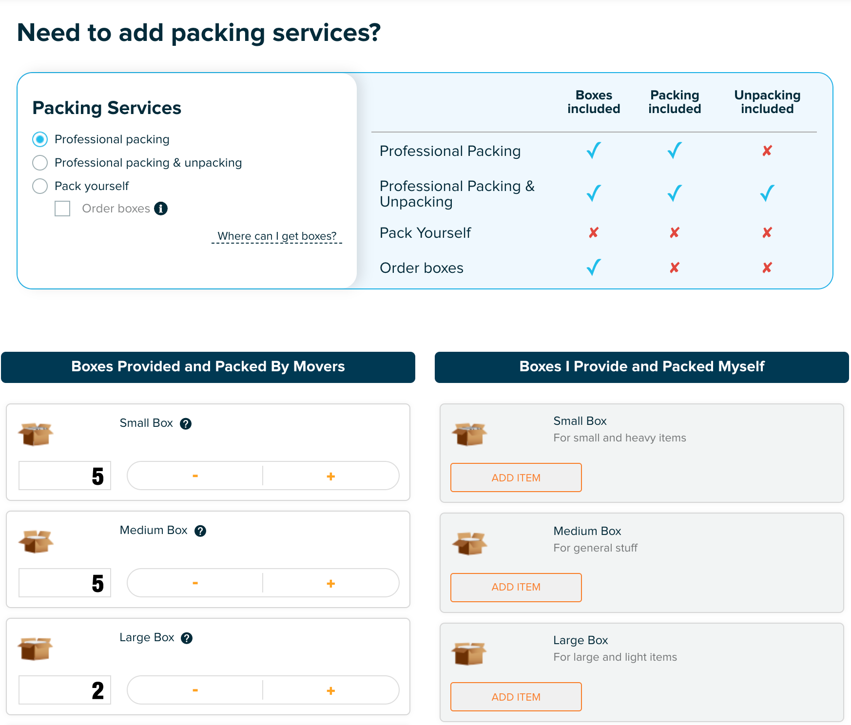 Packing Supplies Checklist