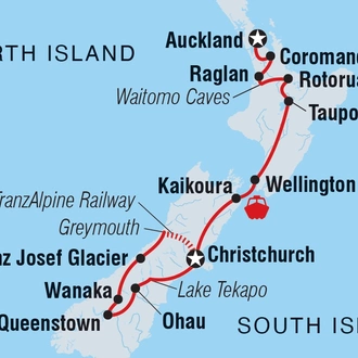 tourhub | Intrepid Travel | New Zealand Uncovered (Southbound)  | Tour Map