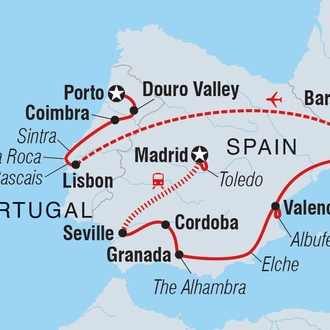 tourhub | Intrepid Travel | Premium Spain & Portugal | Tour Map