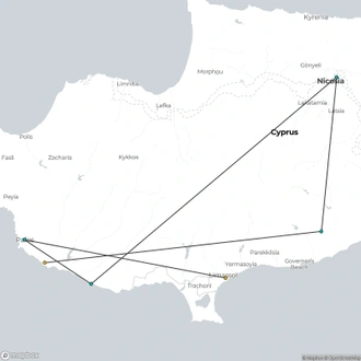 tourhub | Destination Services Cyprus | Pygmalion Tour | Tour Map