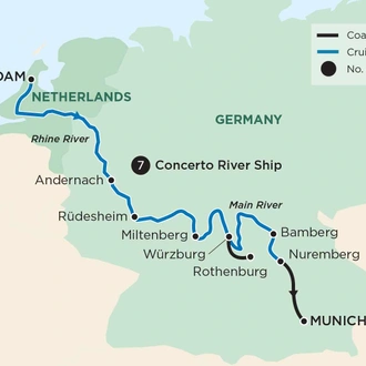 tourhub | APT | Highlights of the Rhine and Main | Tour Map
