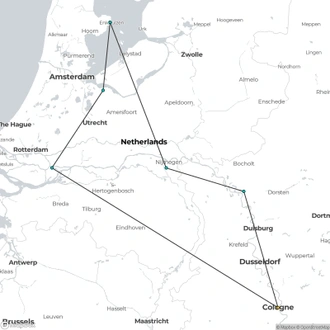 tourhub | A-ROSA River Cruises | Rhine Experience IJsselmeer - Easter Cruise | Tour Map