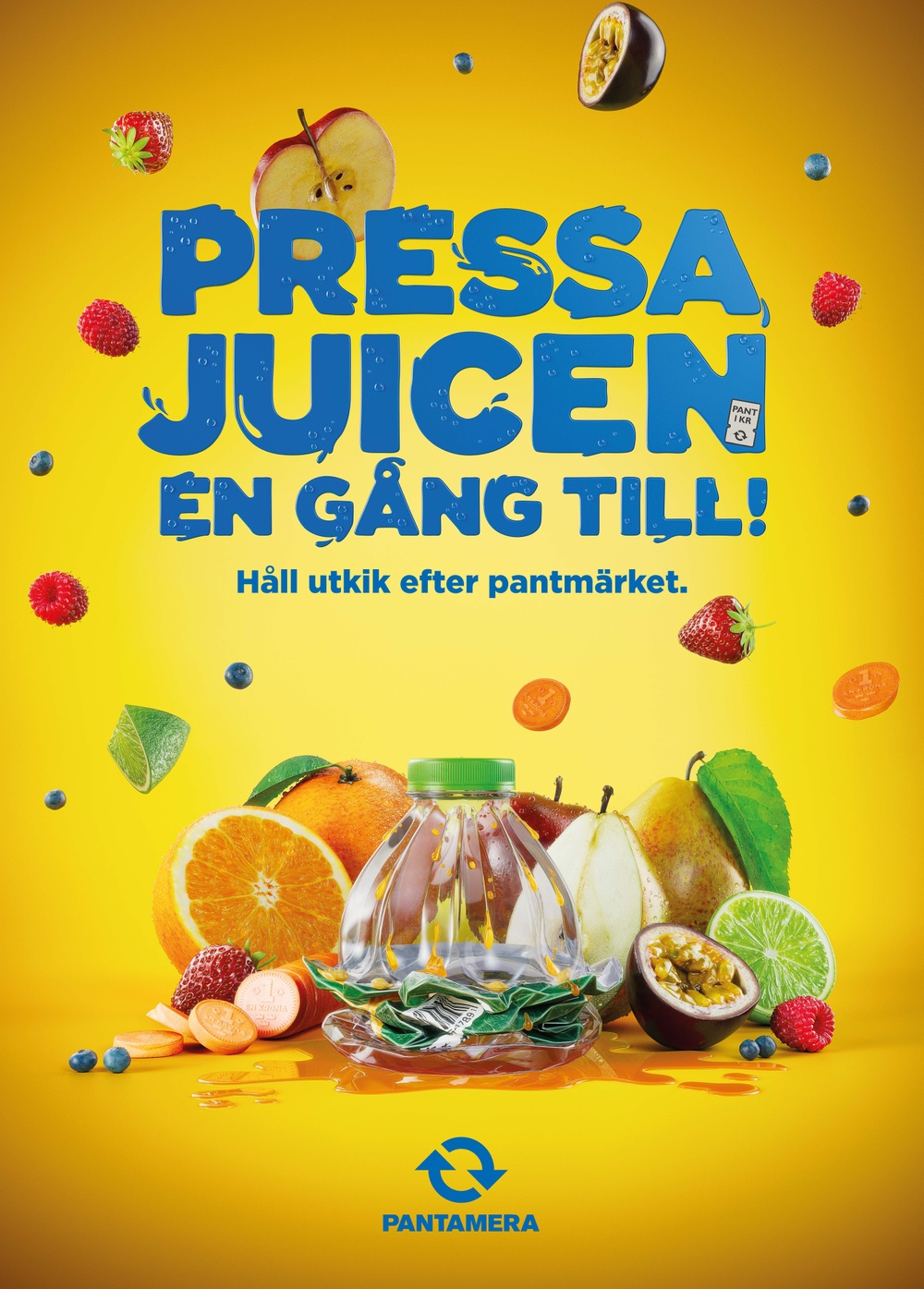 Butikskampanj för att uppmärksamma pant på juiceprodukter.