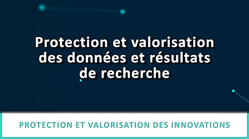 Représentation de la formation : Protection et valorisation des données et résultats de recherche